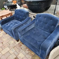 LIVING ROOM CLASIC VELVET BLUE SET WITH 4 PIECES
