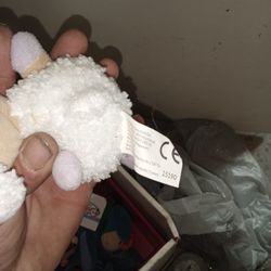 Title: BOUTIQUE Baby Lamb Plush - Soft Nursery White & Purple - Like New