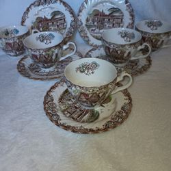 5 Heritage Hall Tea Cups And Saucers (4411)