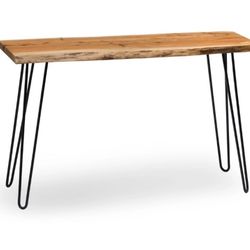 Wood And Metal Minimalist Console / Entry Table 