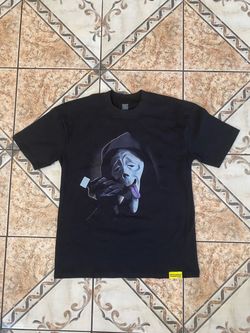 Black Graphic T-Shirt with Mask Print