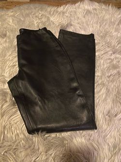 Bebe 90’s Black Leather Pants with Satin Lining