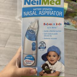 Brand new NeilMed nasal aspirator for babies & kids. Comes in original box with accessories. Helps relieve stuffy noses quickly. Easy and safe to use.