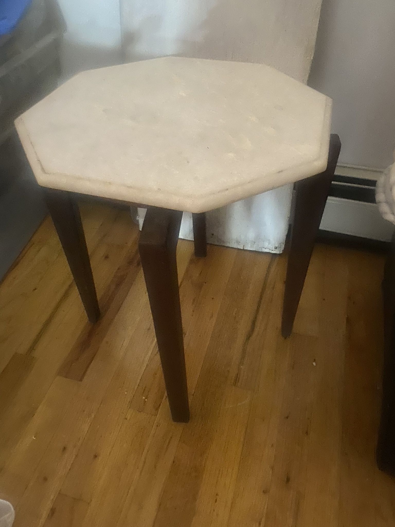 Marble Hexagon Shaped Side Table