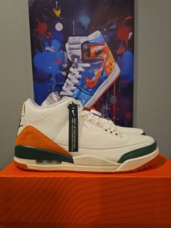 Size 12 Nike Air Jordan 3 SoleFly University Of Miami Hurricanes