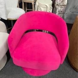 Assembled New Swivel Barrel Chair, Velvet Round Upholstered Accent Chairs Lounge Chair w/ Open Back