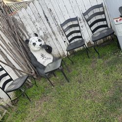 4 Iron Chairs W/ Free Cushions 