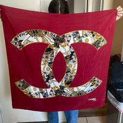 CHANEL vintage Scarf ROLLED HAND SEWN EDGES