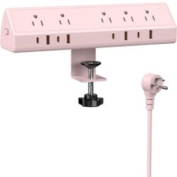 Desk Clamp Power Strip 65W Fast Charging Station,