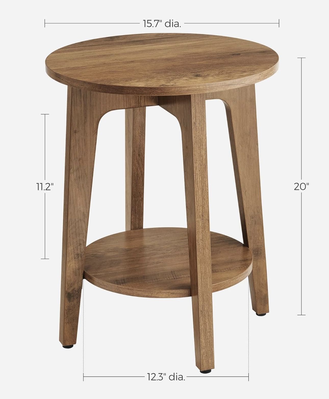 Round Side Table with Lower Shelf