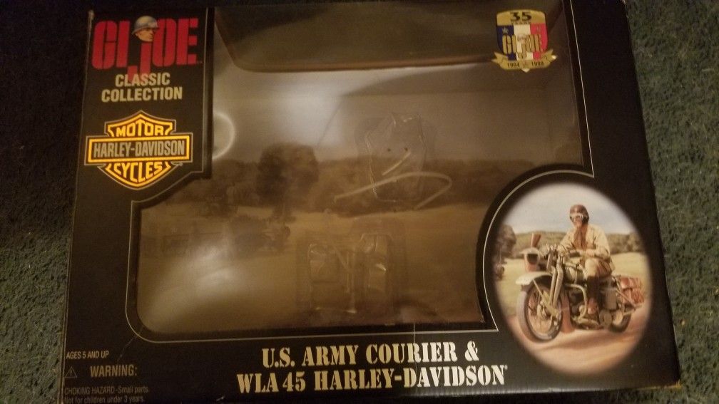 empty box for gi joe us army courier & wla 45 harley-davidson box only