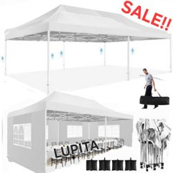 10x20' Easy Pop Up Canopy with Removable Sidewalls Waterproof Folding Wedding Party Tent Outdoor