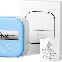 T02 Receipt Mini Printer - Portable Pocket Sticker Printer, Bluetooth Thermal Printer for iOS & Android
