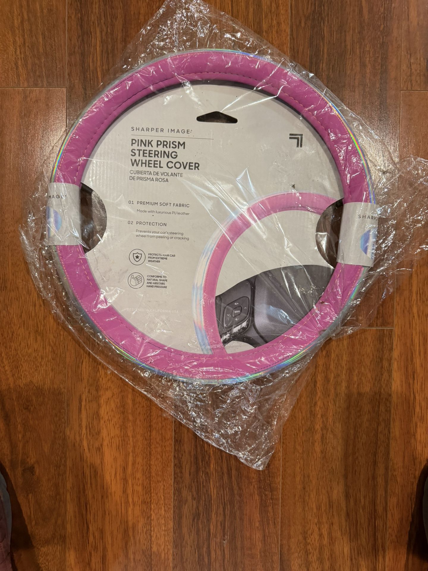 Sharper Image Pink Prism Steering Wheel Cover Universal
