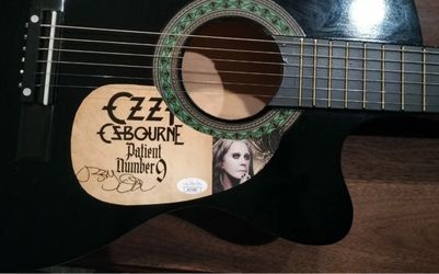 JSA COA OZZIE OSBOURNE SIGNED GUITAR