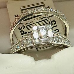 10k Gold &diamonds Ring Set Unworn With Tag Still Attached 