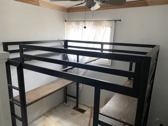 Full Size Loft Bed Frame/desk set