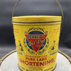 Vintage 50's Advertising ZEHNER'S PACKING CO BEL-VUE Lard Can 4LB Bellevue Ohio
