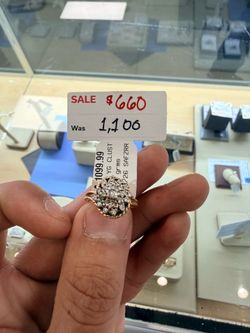 10k yellow gold cluster ring