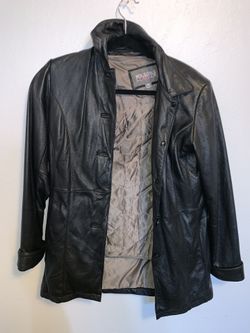 Long Leather Jacket black
