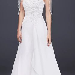 NWT Chiffon A-line Wedding Dress with Side Draping Size 16W