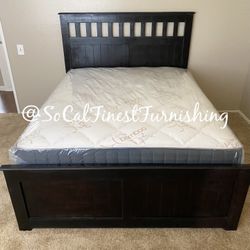 New Black Queen Bed With Mattress