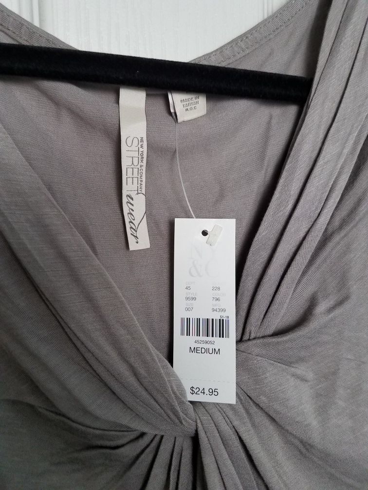 NWT New York & Co Streetwear silver knot top