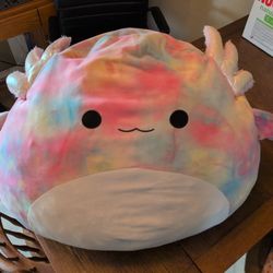 Jumbo Squishmallow Tinley the Axolotl Tie Dye Rare 24 Inch