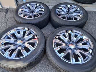 2025 OEM ORIGINAL TAKEOFFS GMC SIERRA DENALI ULTIMATE 22 INCH HAVE TPMS SENSORS TIRES BRIDGESTONE 90 % $ 1950 