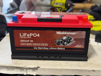 #10 LiFePO4 Lithium Car Battery, 12V 90AH 1300CCA Group 49 Starting-Stop Battery, Built-in Smart BMS