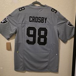 New Men's Raiders Crosby Gray Jerseys Stitched