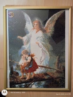 Guardian Angel Watching 2 children Completed diamond painting whatmost