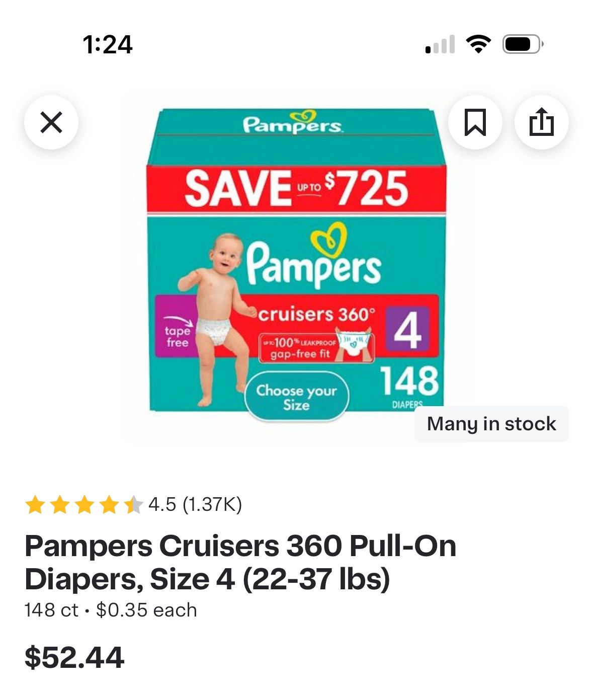 Pampers Cruisers - Size 4