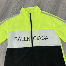 Men’s Balenciaga Windbreaker Jacket Neon Black 