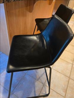 Black chairs, counter height set of 2