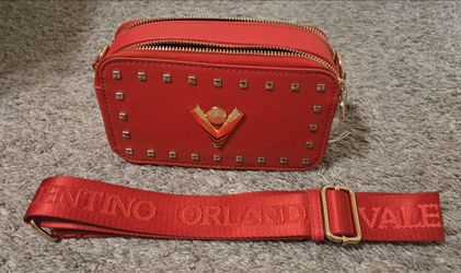 Valentino Orlando Red Studded Camera Bag