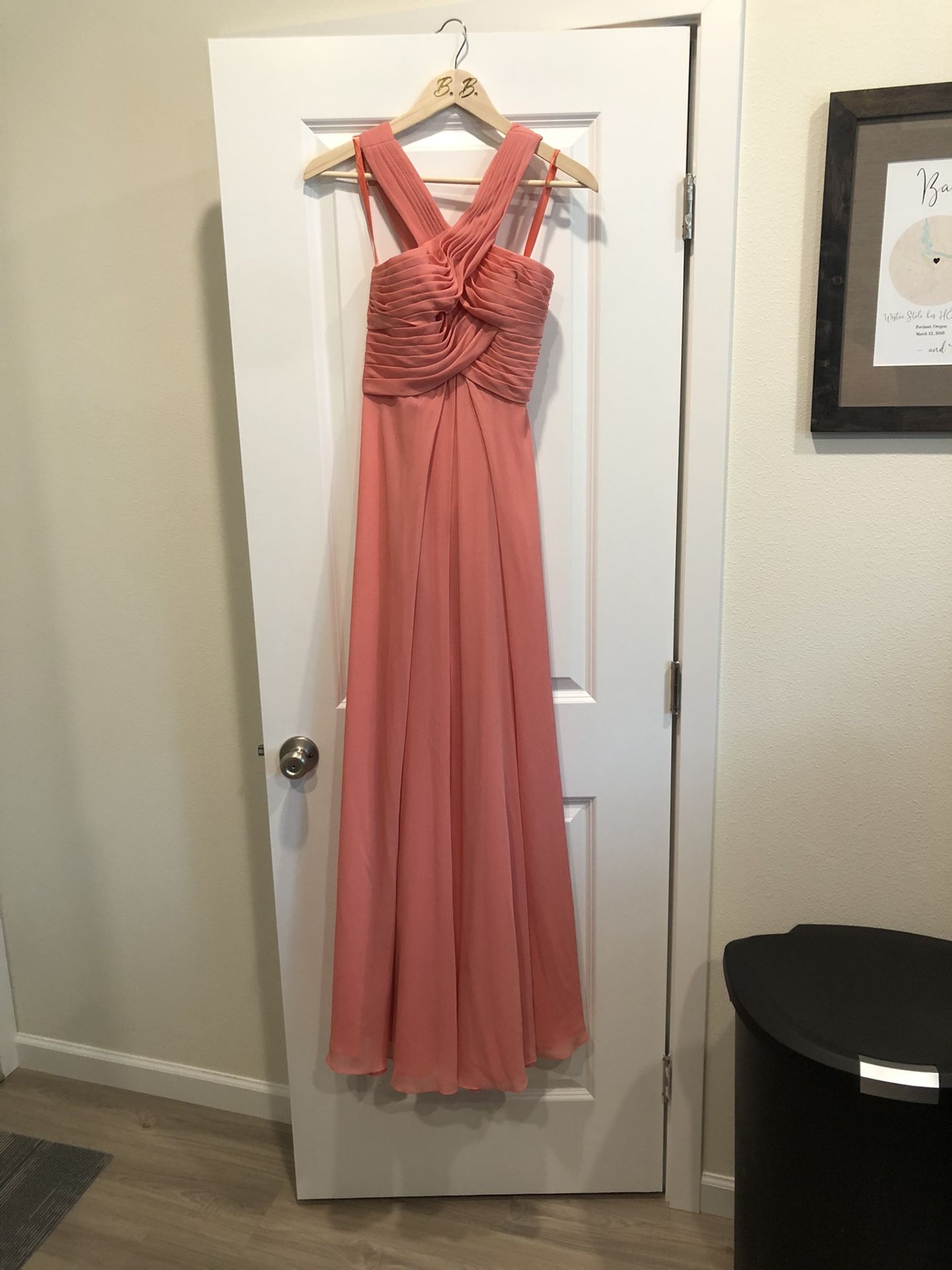 pink and red bridesmaid dresses Wine Red Long Prom Dress with Notched Neckline Wine / 4
