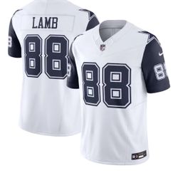  Cowboys Ceedee Lamb #88 Stitched Jersey White Navy XL