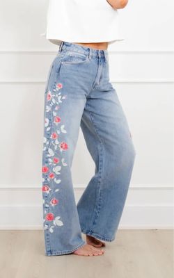 Bayeas Embroidered Barrel Jeans - size 25