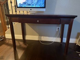 Dark Wood Writing Desk with Drawer