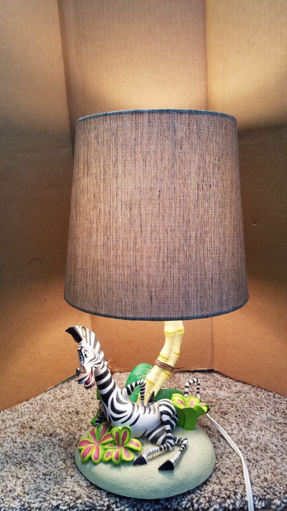 Zebra lamp, 18 inches high