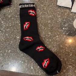 Chrome Hearts Lips Graphic Crew Socks