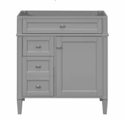 30 inch Bathroom Vanity without Top Sink Modern Bathroom Storage Cabinet with 2 Drawers and a Tip-out Drawer NOT INCLUDE BASIN