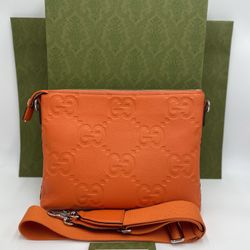 Orange Gucci Jumbo GG Messenger Bag