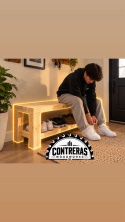 Handmade 2×4 Entryway Bench with Shoe Shelf