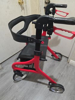 Drive lightweight red medical walker rollator