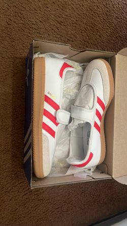 Adidas Originals Samba Jane J - White/Red - Youth 6.5 (Fits Women's 6.5)