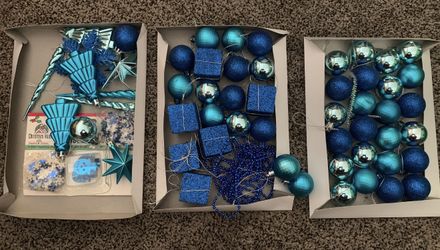 Blue and Silver Ornament Set