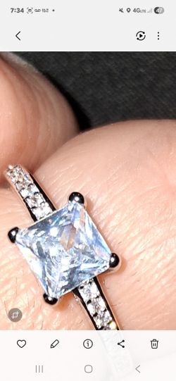 Silver Size 8 Cubic Zirconia Engagement Ring