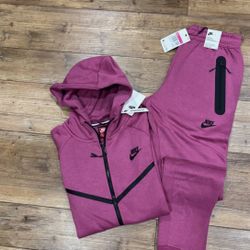 Nike Men's Tech Fleece Full-Zip Pink Size S-XL